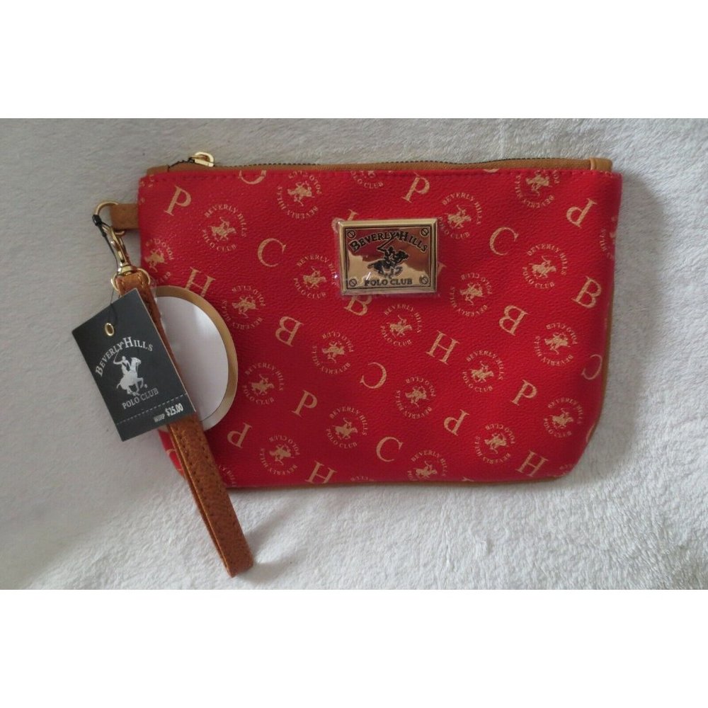 Women Beverly Hills Polo Club Wallet Wrist Red New